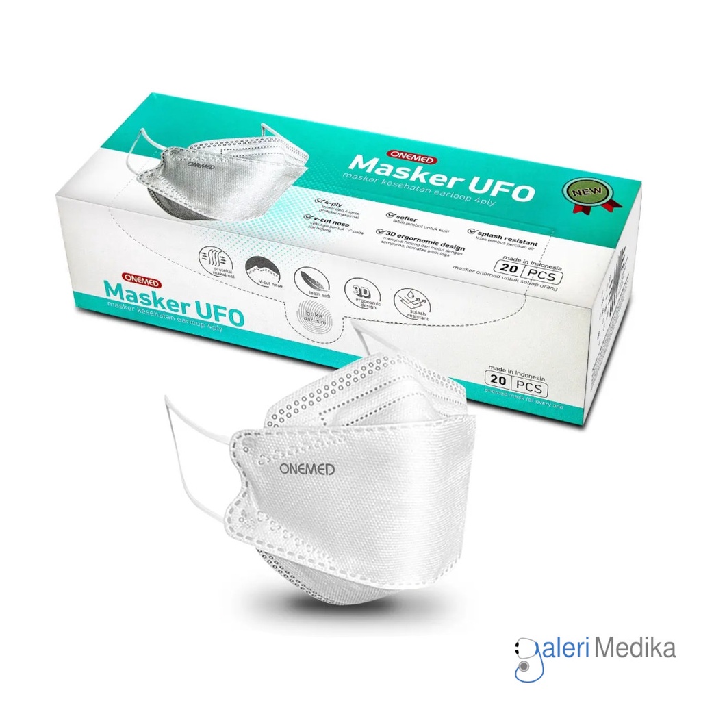 Onemed Masker UFO 4Ply Box Isi 20pcs - Masker Kesehatan 4ply