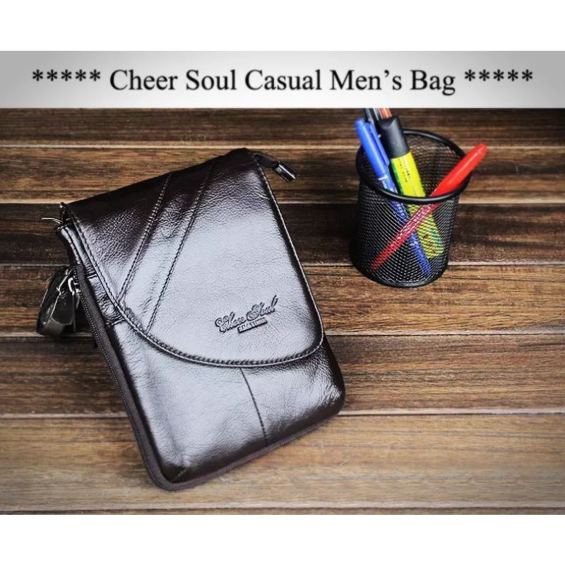 Tas Selempang Kulit Pria/Tas Hp Tas Ipad/Tas Multifungsi