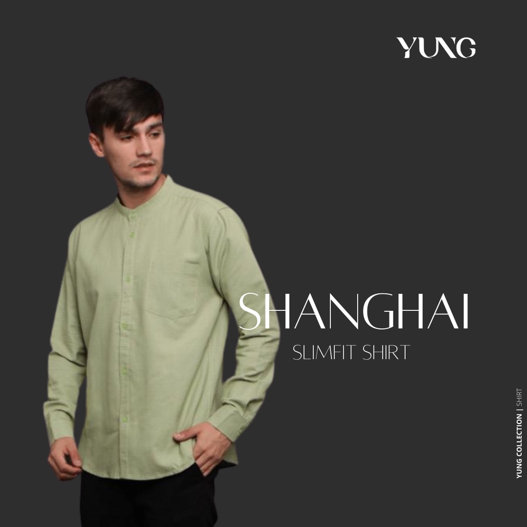 YUNG Kemeja Shanghai / Semi Koko Pria Slimfit