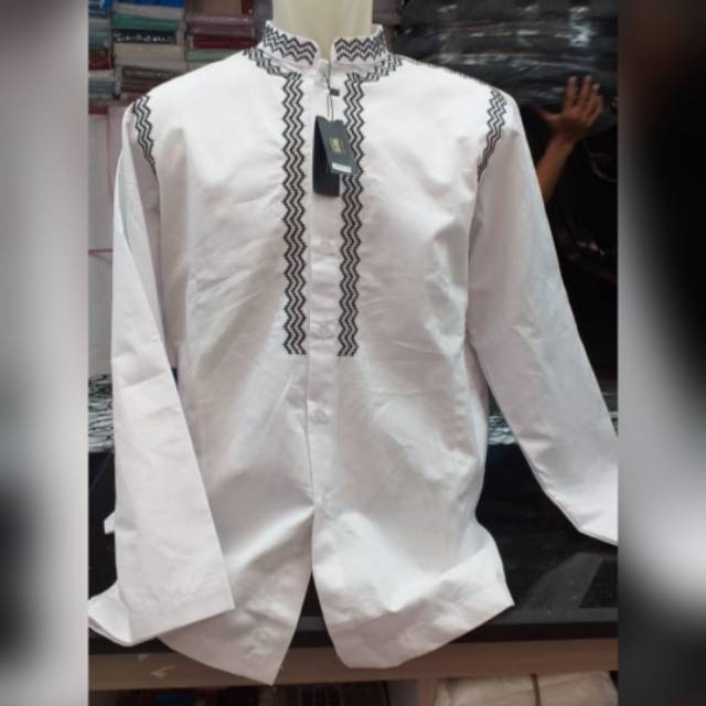 Baju koko preview infinite putih lengan panjang