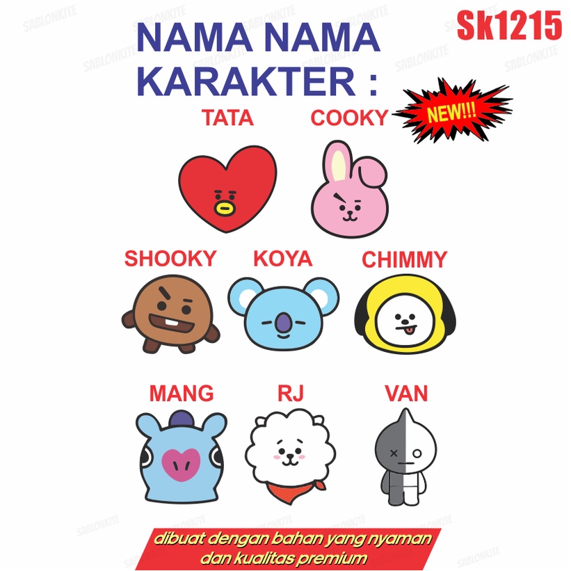 MURAH!!! KAOS ANAK CHOOKY RJ MANG TATA SHOOKY SK1215 ADA 8 PILIHAN MEMBER UNISEX