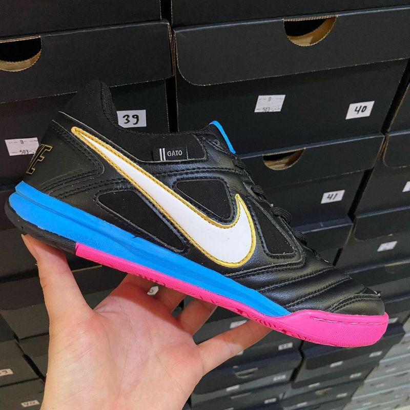 Sepatu Futsal Nike 5 Gato LTR Black Rainbow