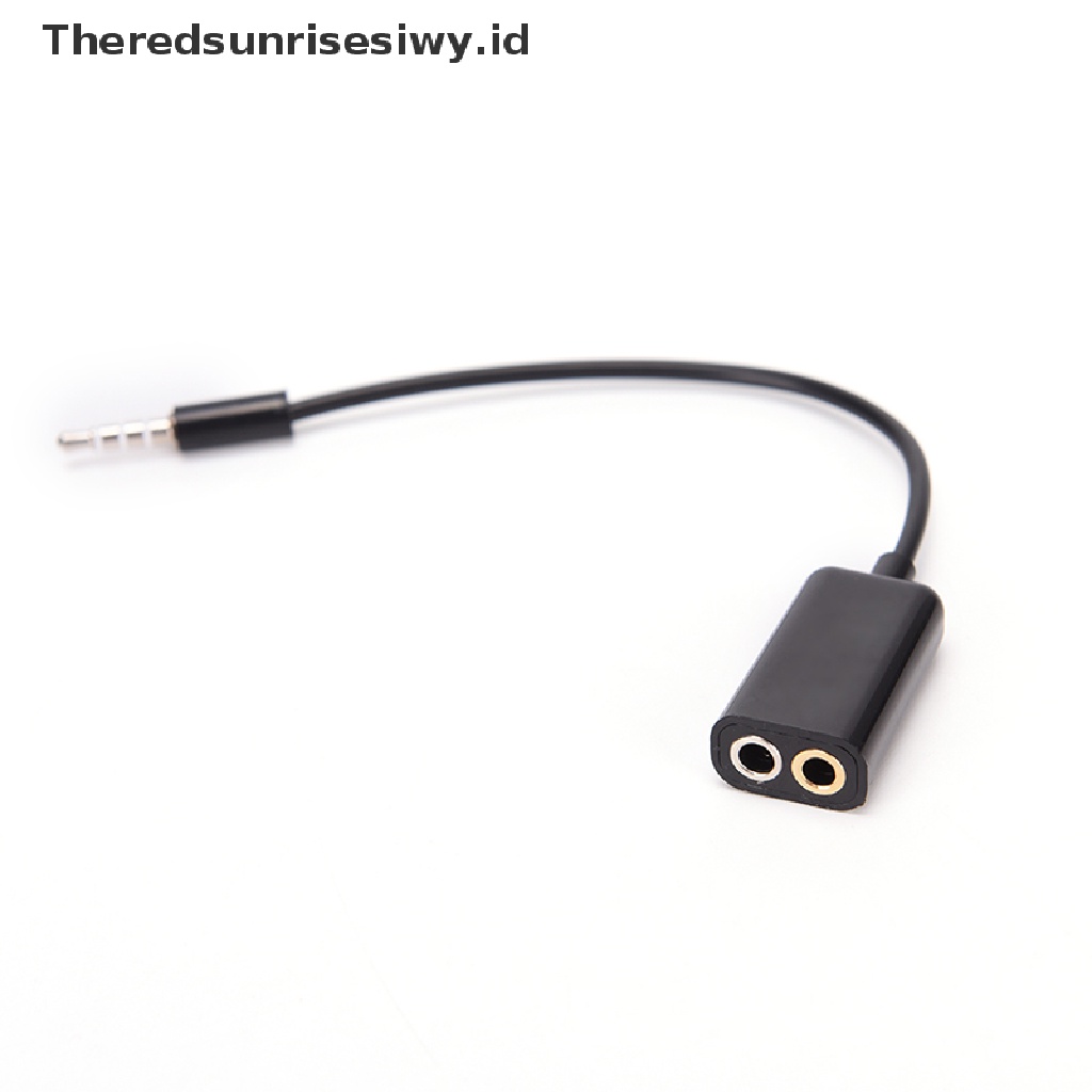 (Theredsunrisesiwy.Id) Adaptor Splitter Jack Audio 3.5mm Bentuk Y Untuk Mic / Headphone