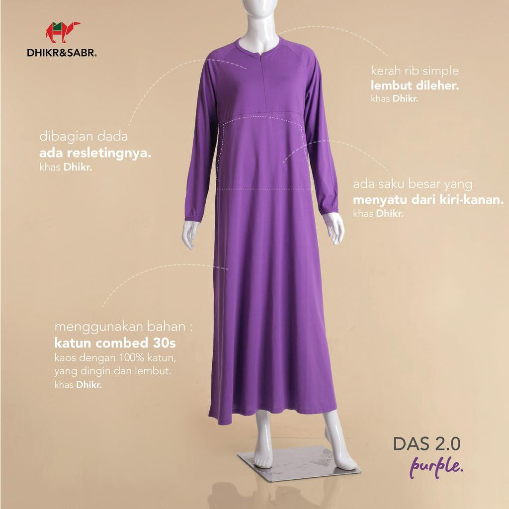Dhikr & Sabr Gamis syari wanita bahan kaos polos  Warna Purple