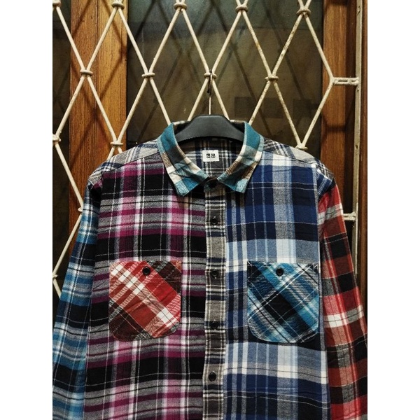 kemeja soft flannel uniqlo second original L kemeja kasual pria murah terlaris