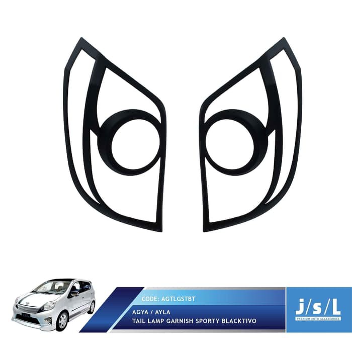 Aksesoris Tambahan Fariasi JSL Garnish Lampu Belakang Agya / Ayla Tail Lamp Garnish Blacktivo