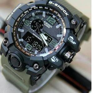 Terbatas>> JAM TANGAN PRIA G-SHOCK DUALTIME GWG-1000 TALI HIJAU #GK002 # GSHOCK JAM TANGAN MURAH KYS