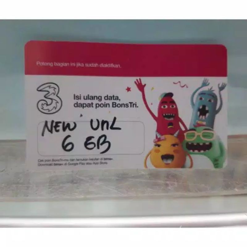 YY VOUCHER KUOTA DATA TRI 6GB UNLIMITED
