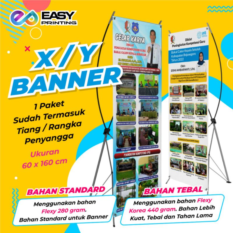 PROMO PAKET X/Y BANNER UKURAN 60X160 cm MURAH