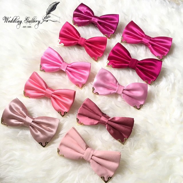 Dasi kupu bowtie pink- coral- salem- rose gold iron edition ready stok