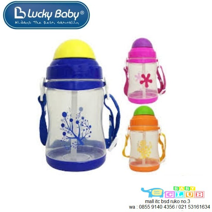 Lucky Baby Fizzy Straw Bottle 360ml / Botol Minum Anak