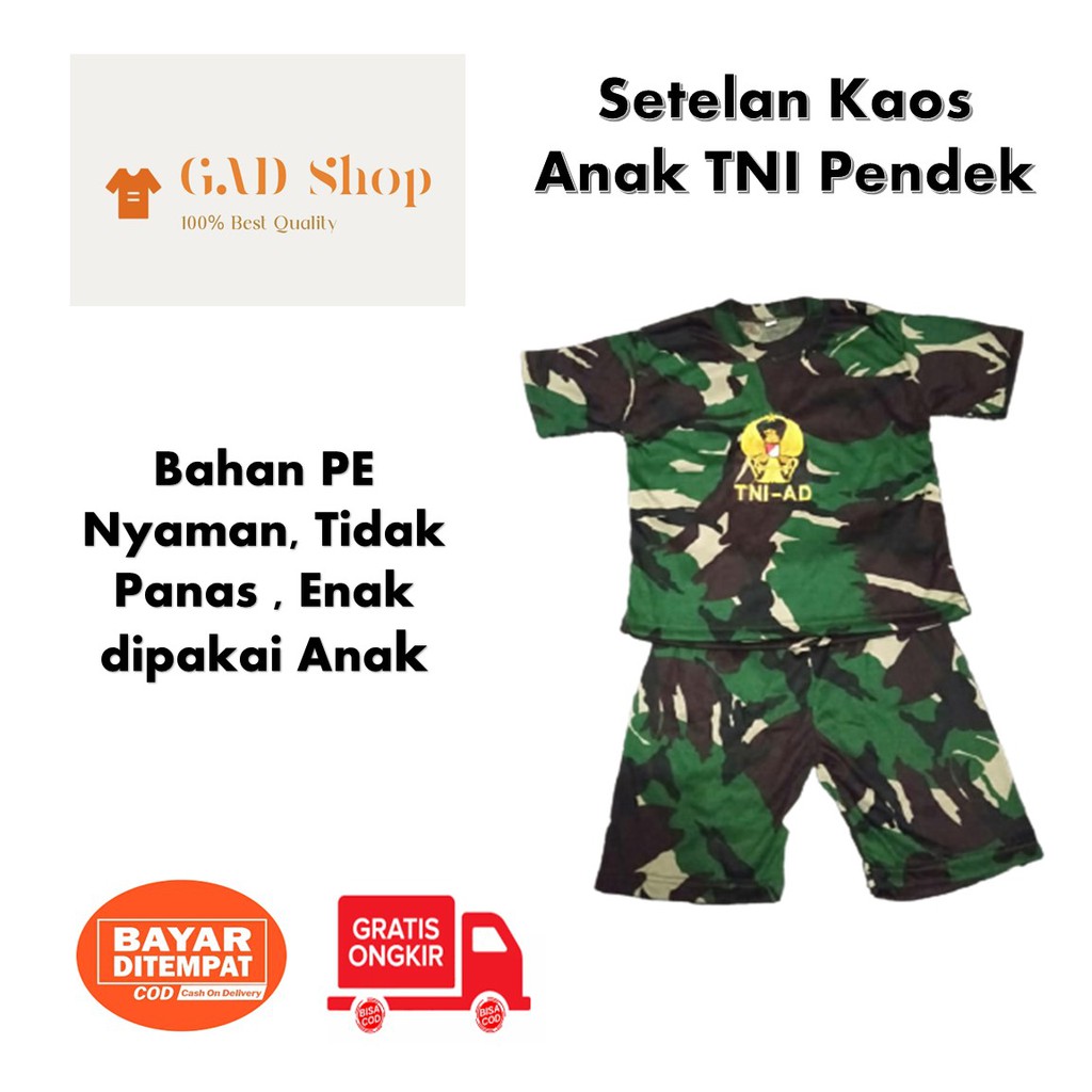 SETELAN KAOS ANAK TENTARA POLISI TACTICAL TNI PENDEK HARIAN MURAH / BAJU LAKI-LAKI /PEREMPUAN