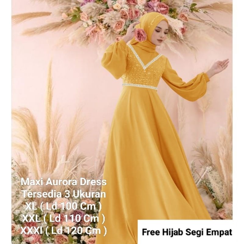 Gamis Perempuan Dewasa Terbaru Maxi Aurora Matt Moscrepe Ukuran Jumbo Model Kekinian Good qualty premium