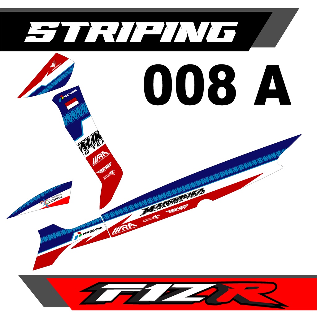 Striping Lis F1ZR - Stiker Variasi F1ZR Lis Variasi MANDALIKA Racing Team  - 008