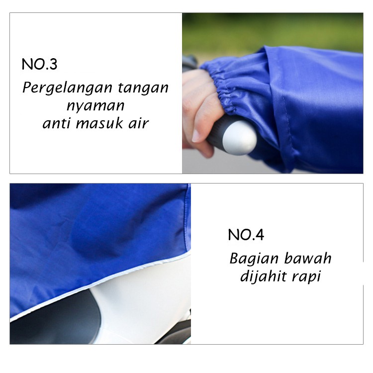 RA 02 Jas Hujan TEBAL ORIGINAL Poncho Terusan Jas Hujan Motor Anti Basah Unisex Kualitas Premium