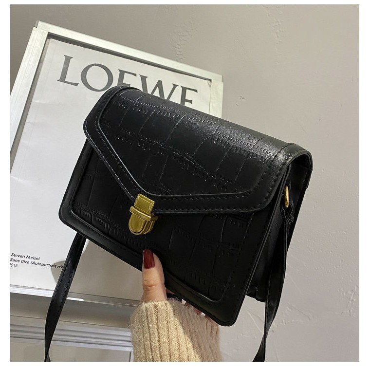 TAS SELEMPANG WANITA IMPORT MURAH PESTA KULIT HITAM KIBARA TA317B5 BATAM BRANDED FASHION KOREA CEWEK