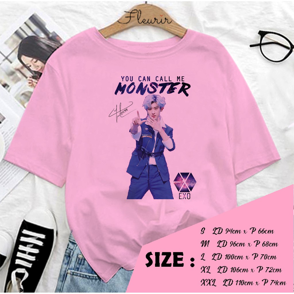 FLEURIR - KAOS CHANYEOL EXO KPOP KOREA OVERSIZE KATUN KAOS WANITA DEWASA TUMBLR TEE UNISEX JUMBO