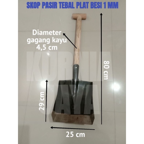 skop pasir polos tebal plat besi 1 mm / skop murah