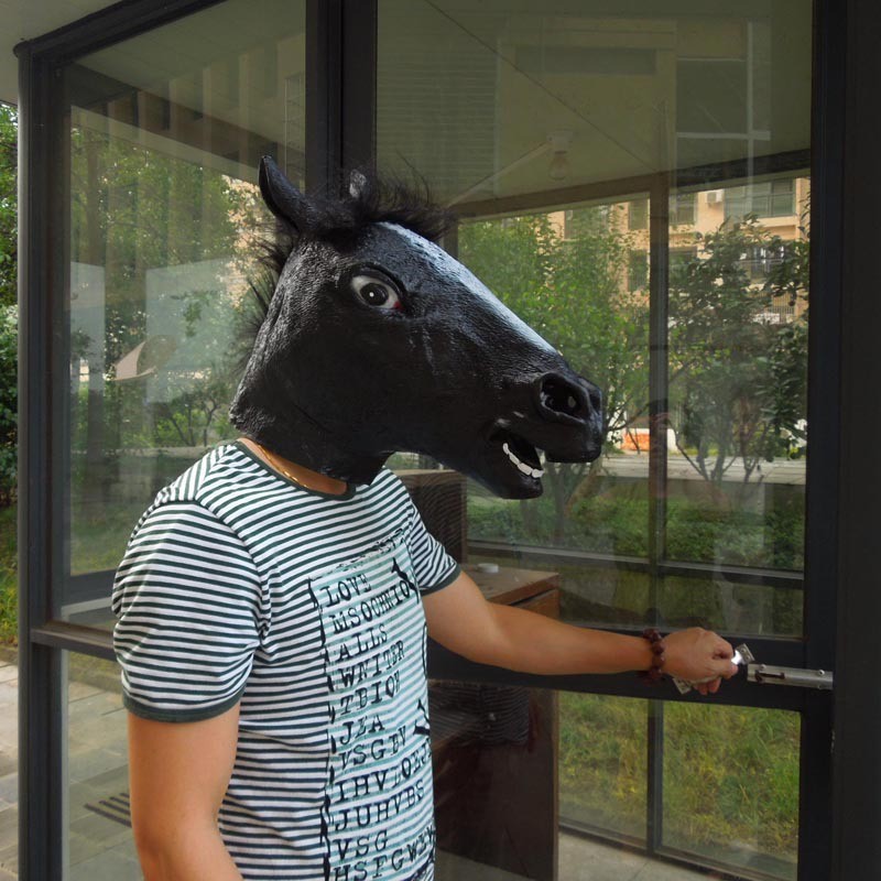 TOKU horse mask topeng kuda bahan latex halloween cosplay