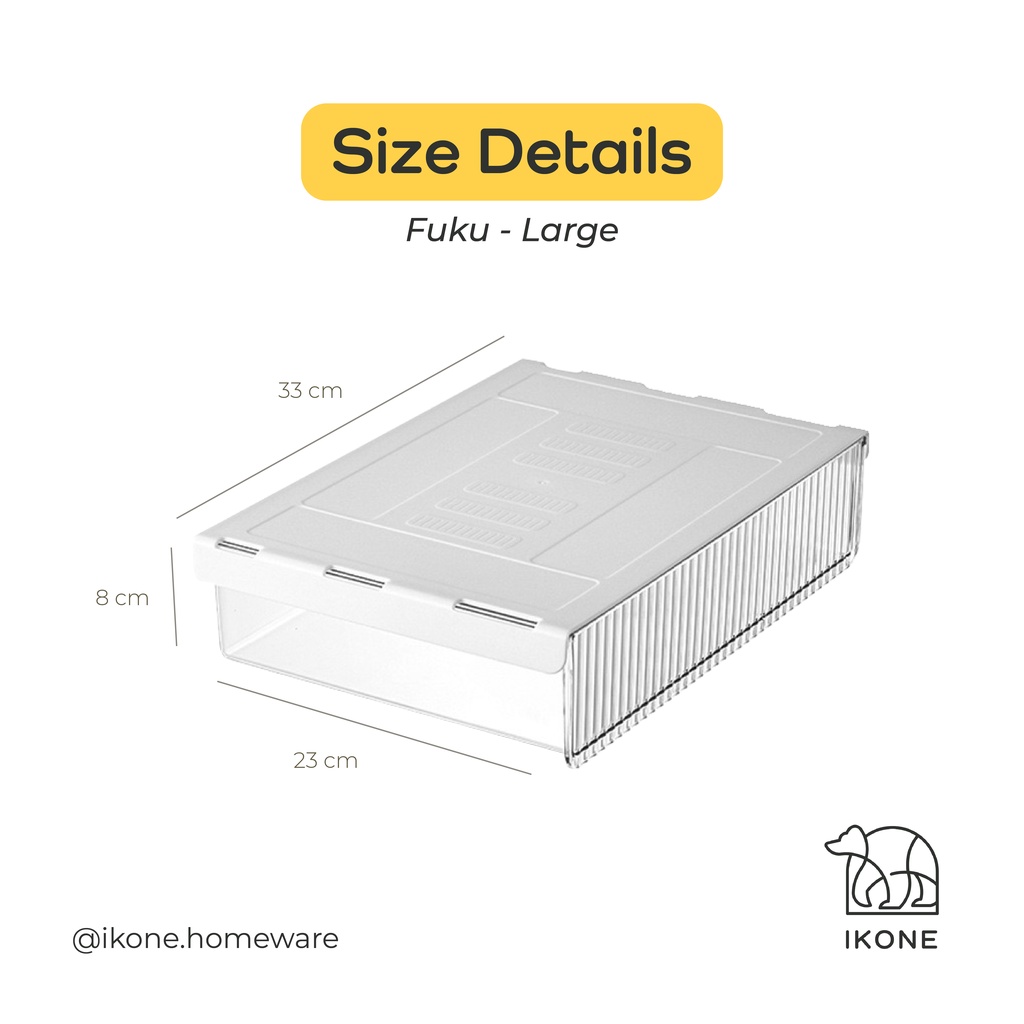 【IKONE】FUKU Portable Desk Drawer Laci Meja Laci Bawah Meja PET DIY Laci Tempel Bawah Meja Drawer Storage Box Laci Penyimpanan Kantor Rumah Organizer Meja Alat Tulis Buku Baju Dalaman Underwear Storage