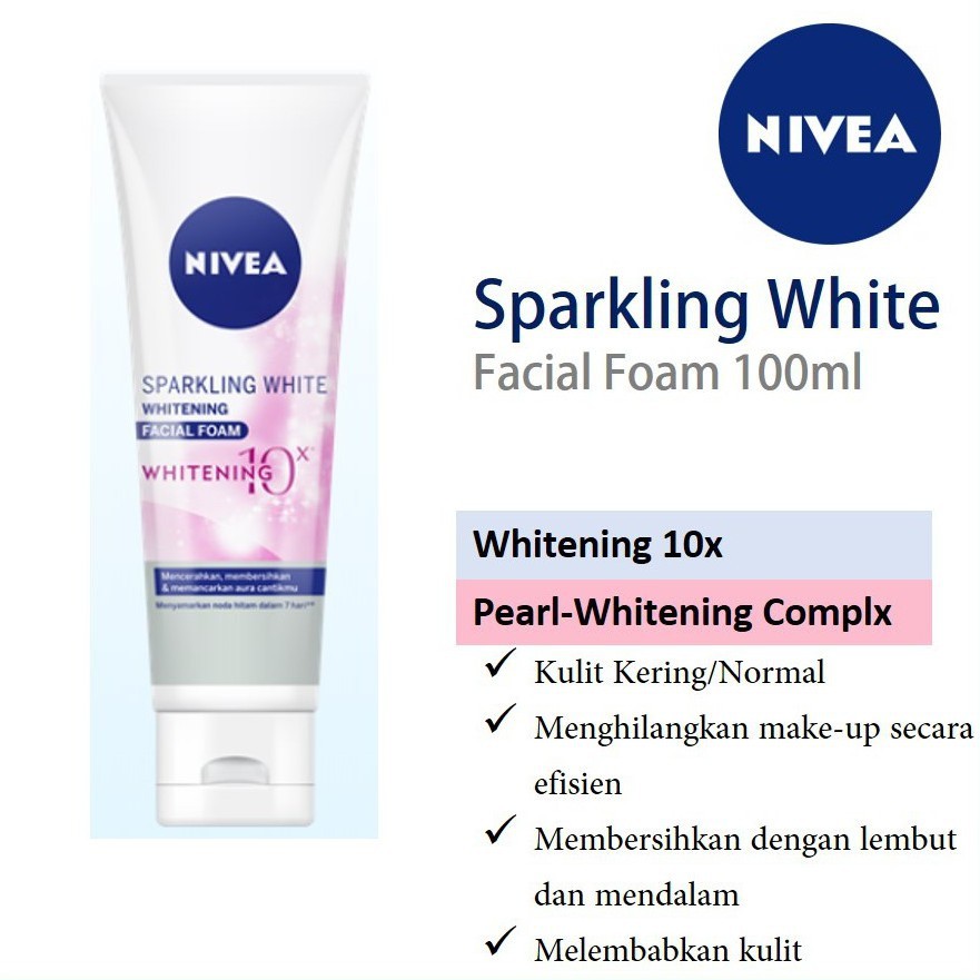 ★ BB ★ NIVEA Sparkling White Whitening Facial Foam - 100 ml - 50 ml