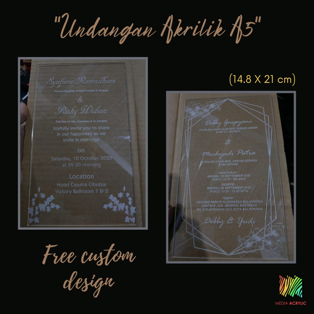 

FREE DESIGN UNDANGAN ACRYLIC CLEAR A5