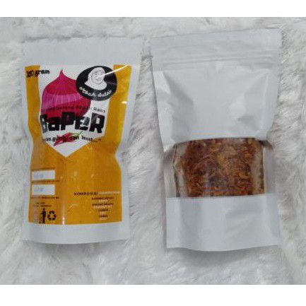 

bawang goreng pedas raos (BAPER) kemasan pouch 100gram