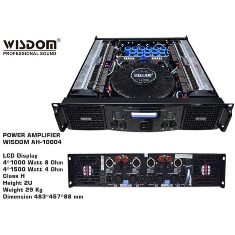 Power amplifier wisdom ah10004 ah 10004 original resmi 4 chanel