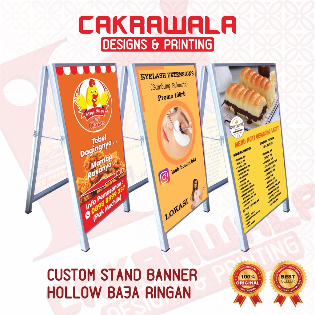

STANDING BANNER HOLLOW BAJA RINGAN CUSTOM UKURAN - PAPAN PROMOSI IKLAN