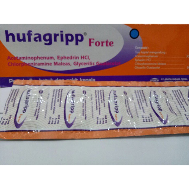 Obat Demam Batuk Pilek Hufagrip Forte Per Strip Isi 10 Tablet