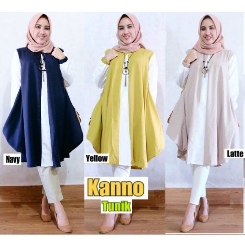 Kanno tunik atasan wanita fashion muslim remaja