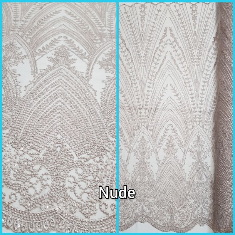 bahan/kain tille meteran/kain brokat kebaya/tille kebaya embordir payet