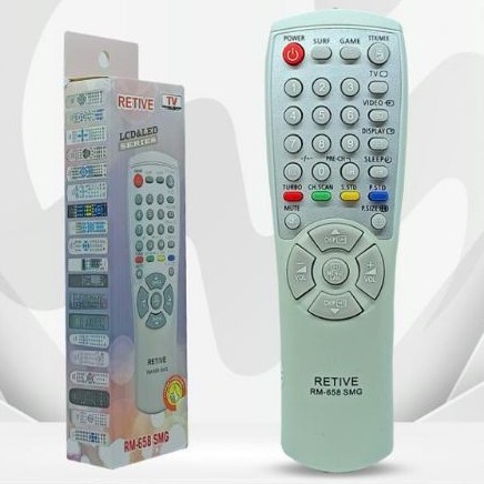remote TV SAMSUNG putih 345 atau 368 tabung retive RM-658 SMG remot langsung pakai tanpa program