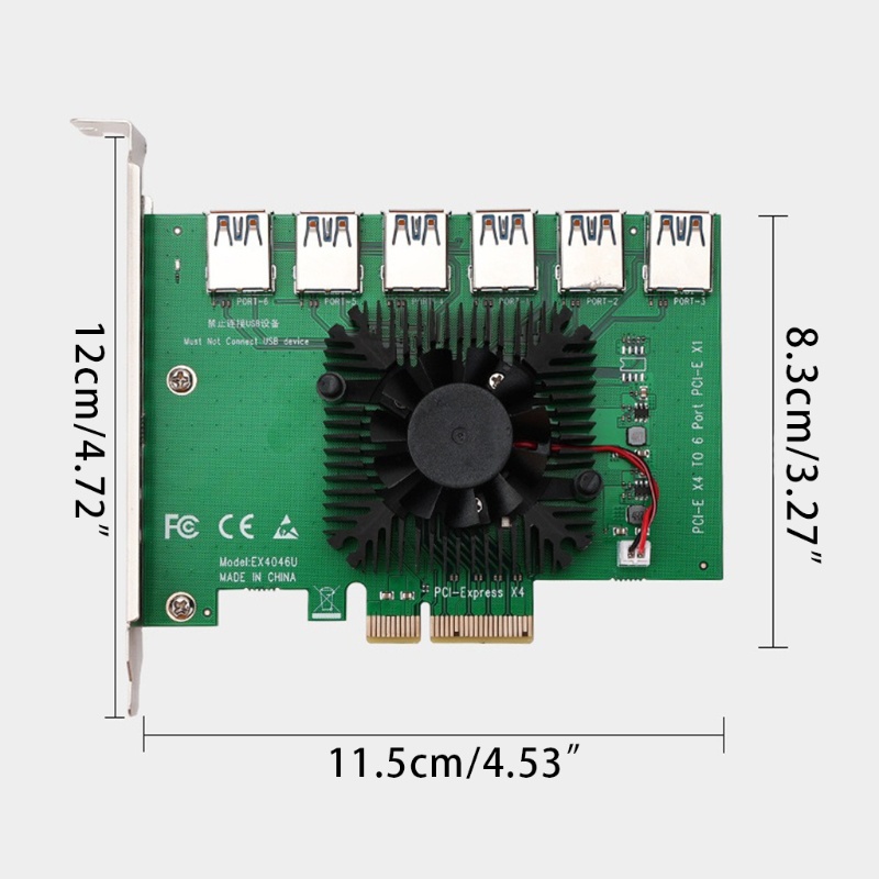 Btsg PCI Untuk Express X4 1sampai6 Riser Card Adapter Untuk Tambang Penambang BTC Nserted Ke Dalam Circuit Board Lingkungan Untuk