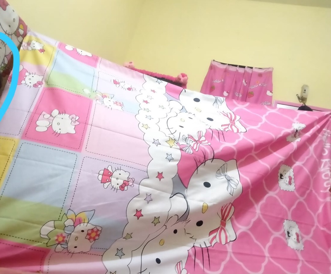 Gorden Hello Kitty 12 Lubang Uk 135x220 Gorden Jendela Hello Kitty