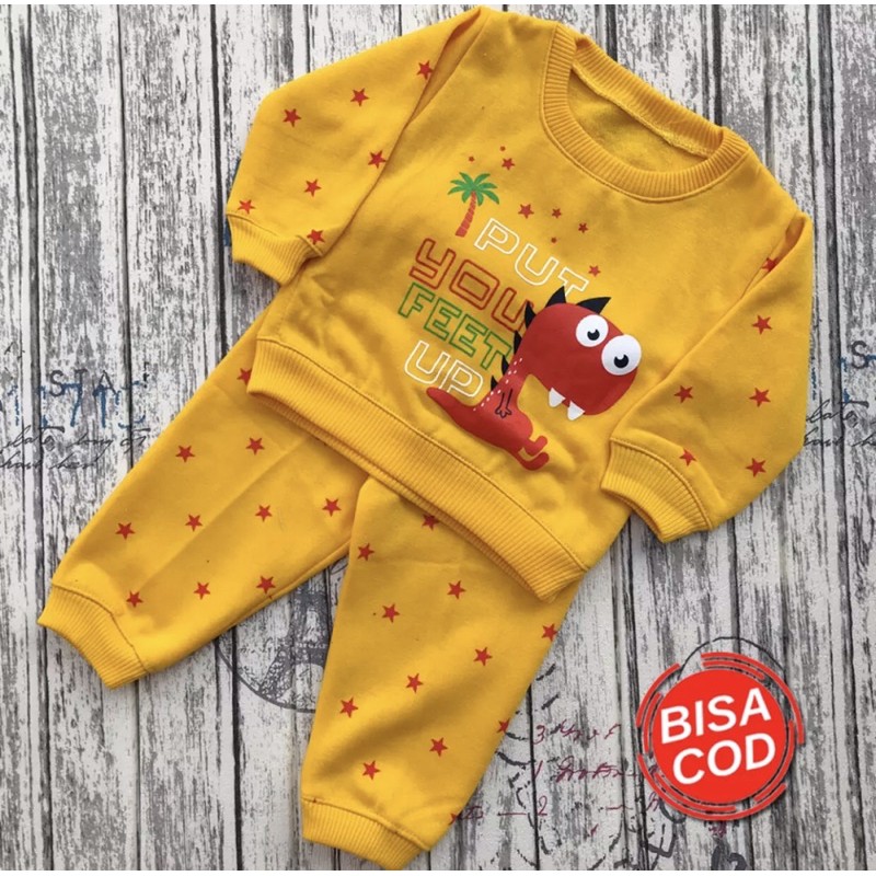 PROMO 7.7 Setelan Joger Bayi Sweater Bayi 3-12 Bulan DNW BABY