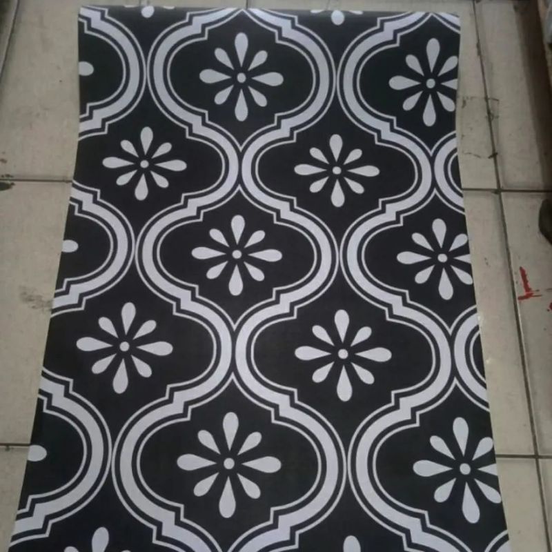wallpaper sticker dinding murah motif tegel klasik