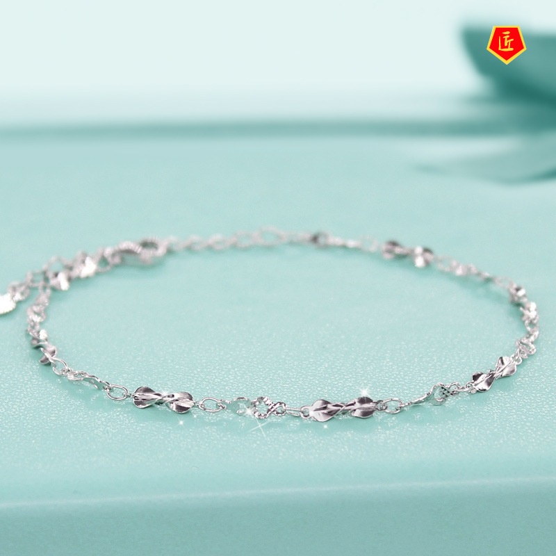 [Ready Stock]Women's Fashionable Sequins Silver Bracelet