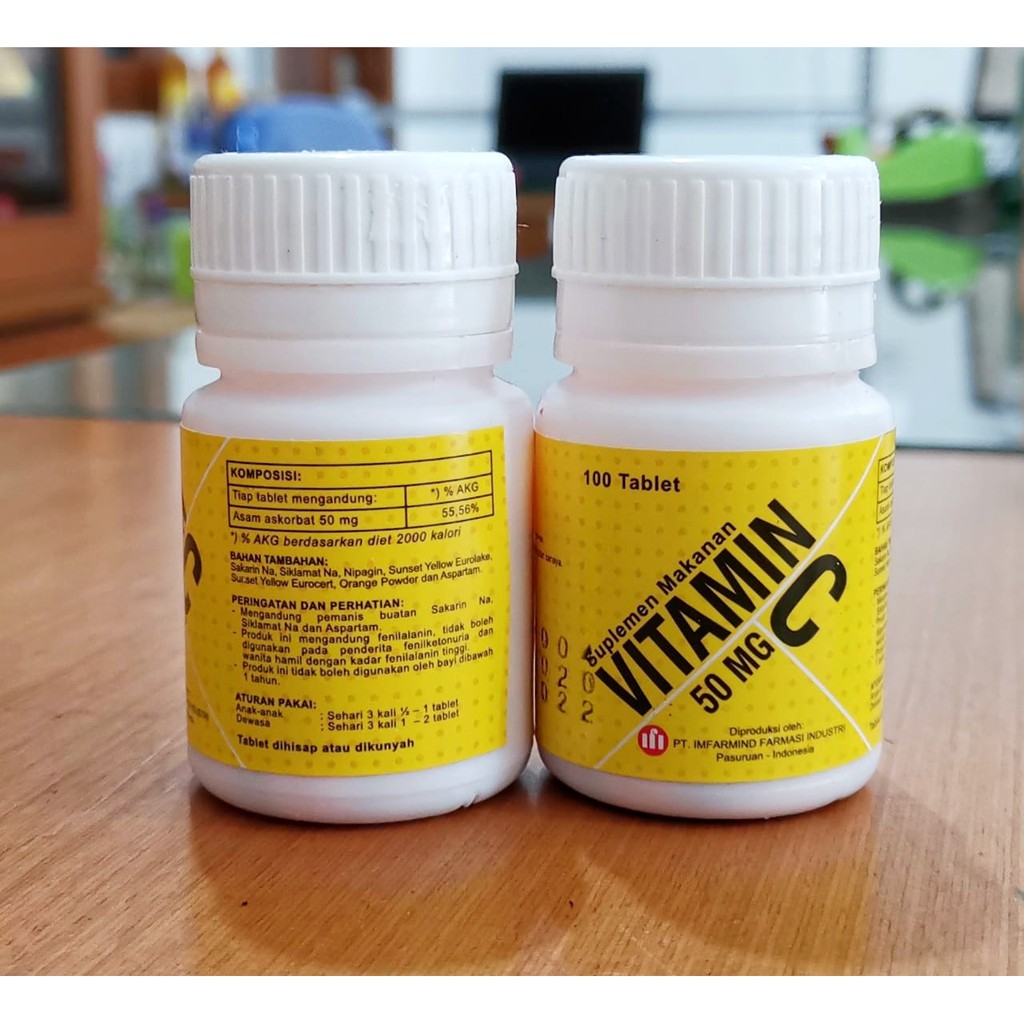 Vitamin C 50 mg pot 100 tablet Shopee Indonesia