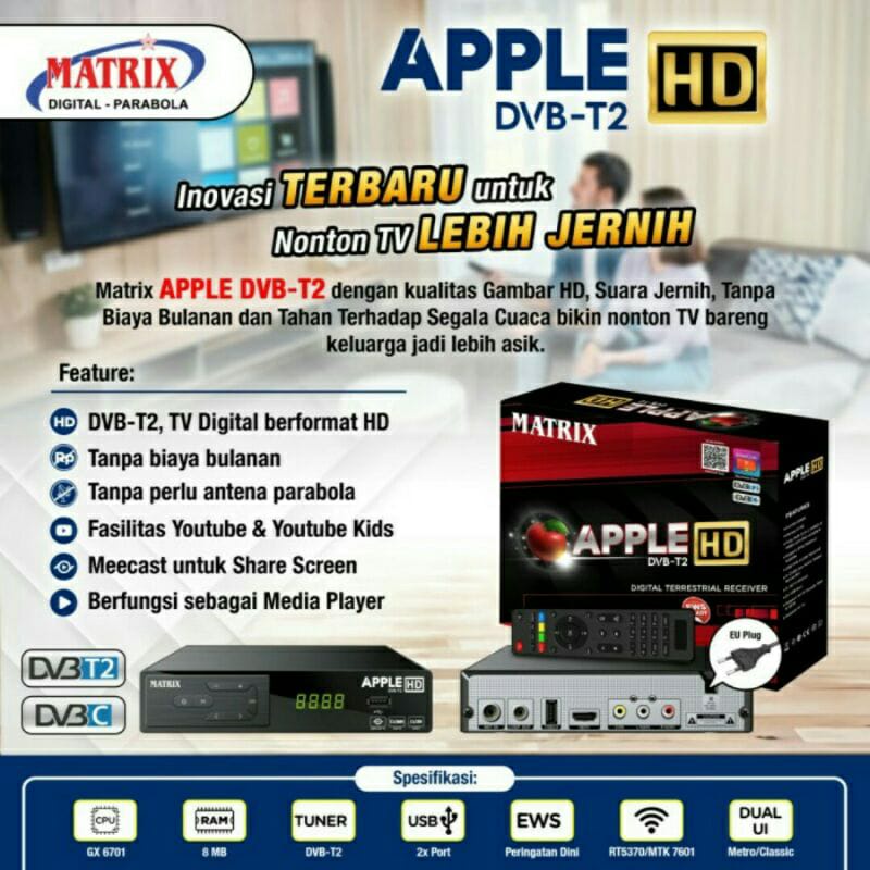 Matrix Set Top Box DVB T2 Apple Full HD-bisa youtube