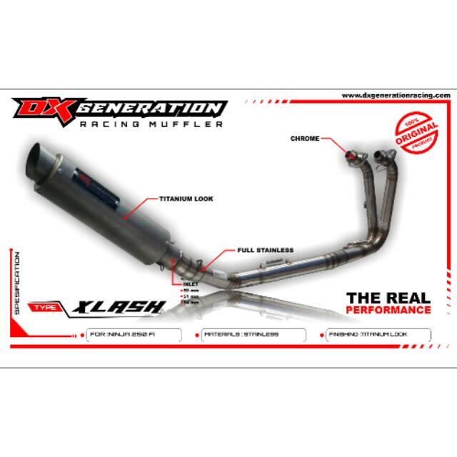 Dx Generation Racing Xlash Series Fullsystem All New Ninja 250,Ninja 250 Fi atau Old