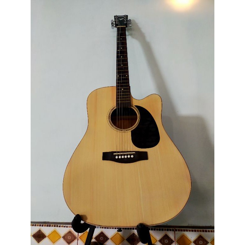 gitar akustik yamaha jumbo tanem besi rangka silang murah