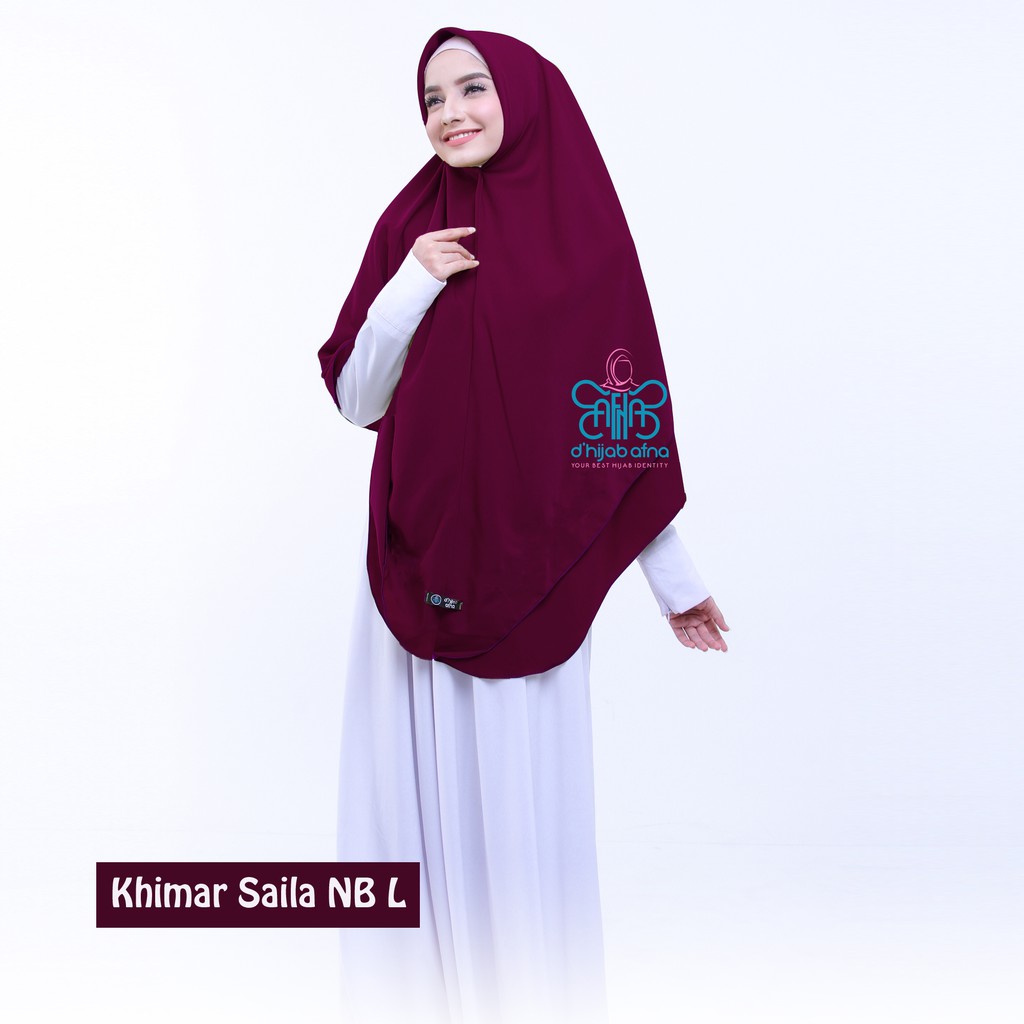 Afna Khimar Saila NB L - Hijab Jilbab Khimar Kerudung Syari Segi Empat Instant Wolfis