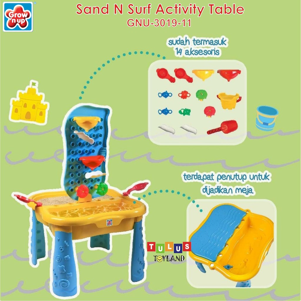 Grow N Up Sand N Surf Activity Water Table GNU Mainan Bak Pasir Air Aktifitas Anak Pantai Edukatif