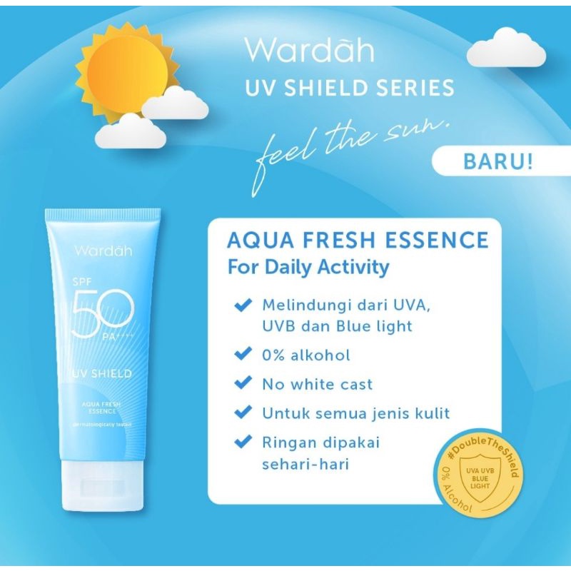 ♥️ATMOS♥️WARDAH UV Shield Aqua Fresh Essence | Active Protection