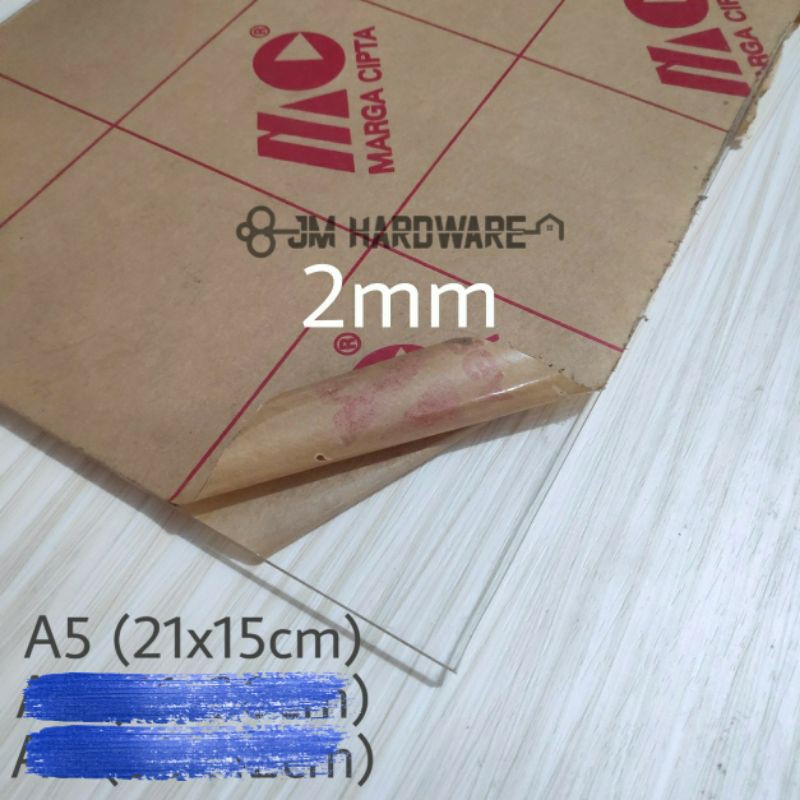 

Acrylic bening 2mm A5 mika akrilik lembaran