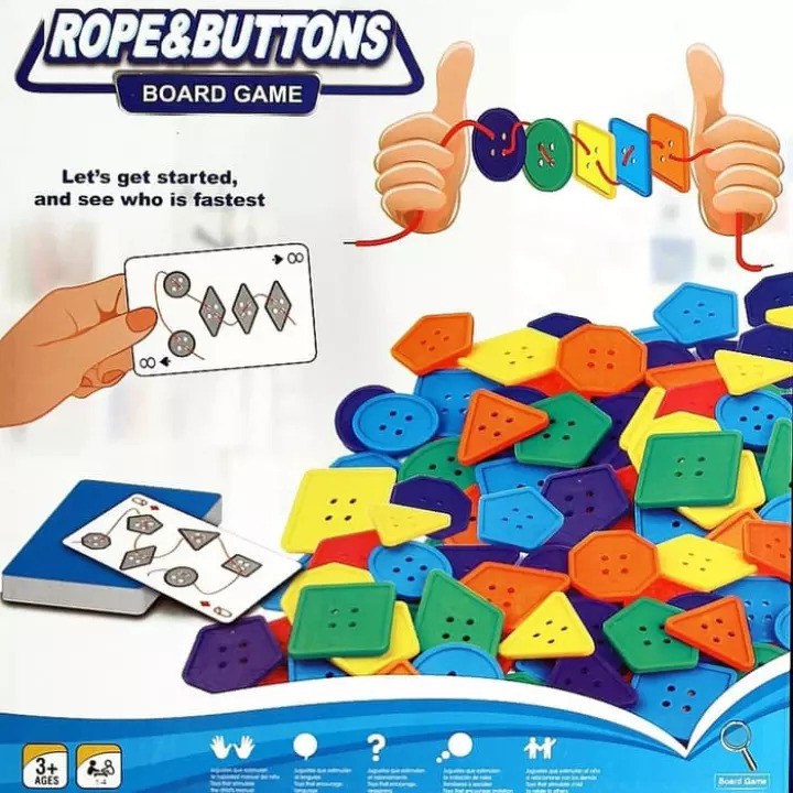 mainan kancing lacing rope &amp; buttons