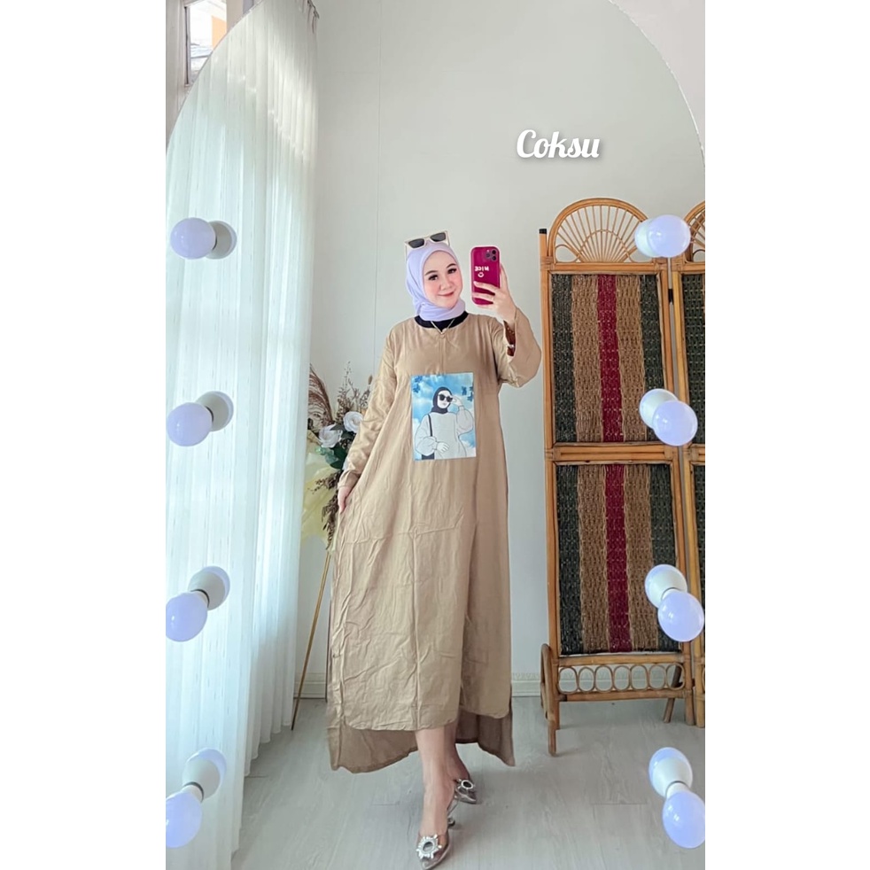 Gamis Print Sablon Viral Bahan Rayon