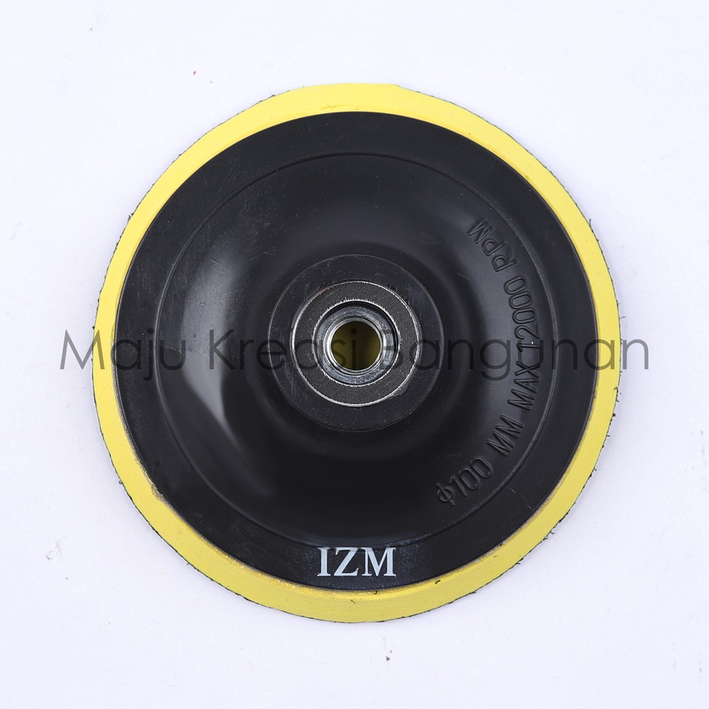 Tatakan Amplas Velcro Bulat 4 Inch Inci Gerinda Tangan Tempel Perekat Amplas Rubber Polishing Pad