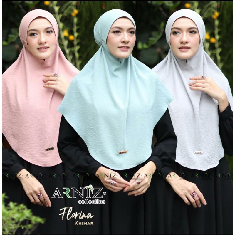 Khimar Bergo Florina by Arniz dengan plat Label